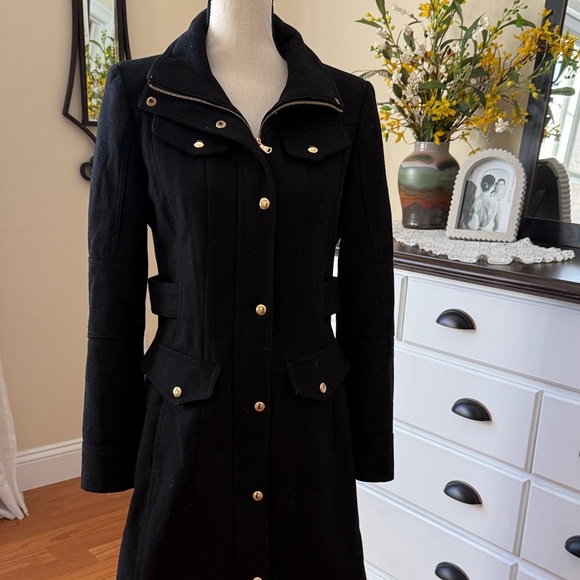 Guess Black Trench Coat for Women   Wool   Black - Picture 3 of 8